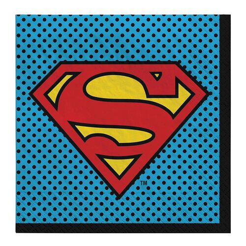 Justice League Heroes Unite Superman Lunch Napkins 16 Pack