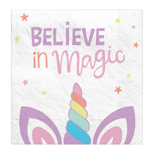 Unicorn Party Lunch Napkins 16 Pack