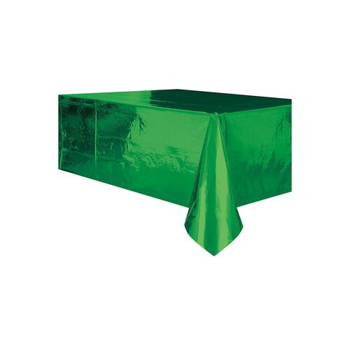 Green Foil Plastic Tablecover Rectangle 