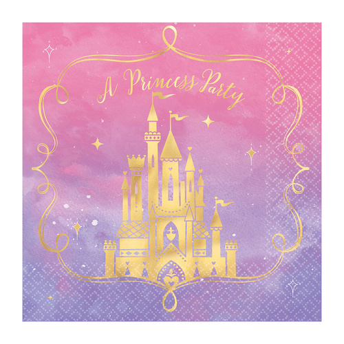 Disney Princess Once Upon A Time Lunch Napkins Hot Stamped 16 Pack