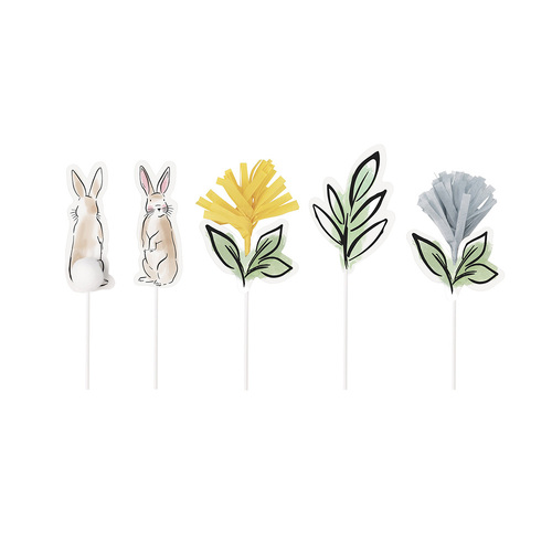 Dainty Easter Cake Toppers 5 Pack