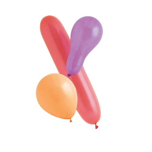  Party Balloons Assorted Shapes & Colours 100 Pack