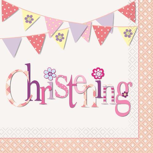 Christening Luncheon Napkins 2ply 16 Pack