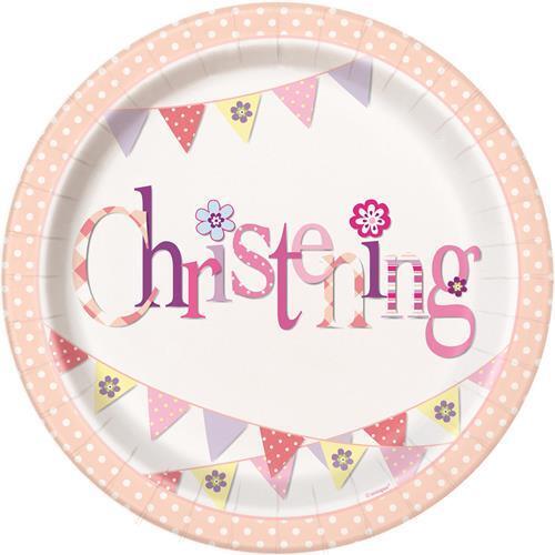 Christening Paper Plates 23cm 8 Pack