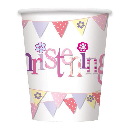 Christening Paper Cups Paper Cups 8 Pack 270ml