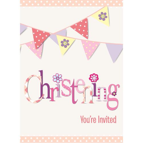 Christening Invitations 8 Pack