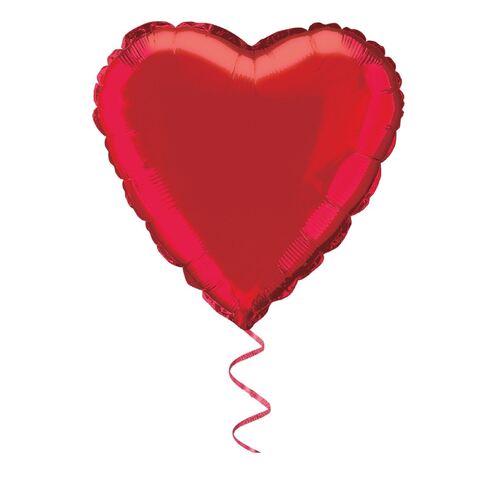 45m Red Heart Foil Balloon Packaged