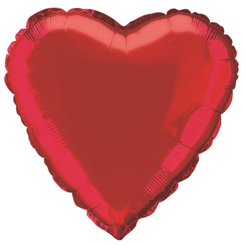 45m Red Heart Foil Balloon Packaged