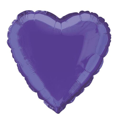 45m Purple Heart  Foil Balloon Packaged