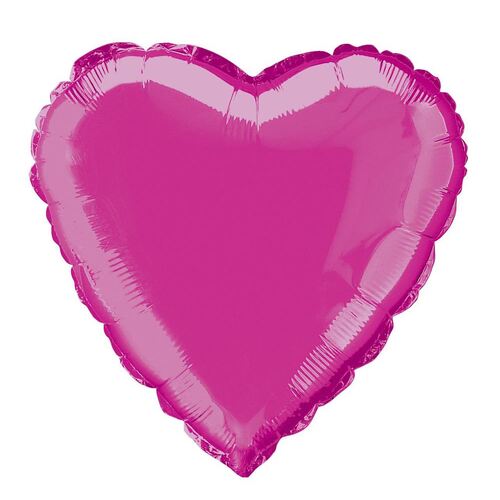 45m Hot Pink Heart Foil Balloon Packaged