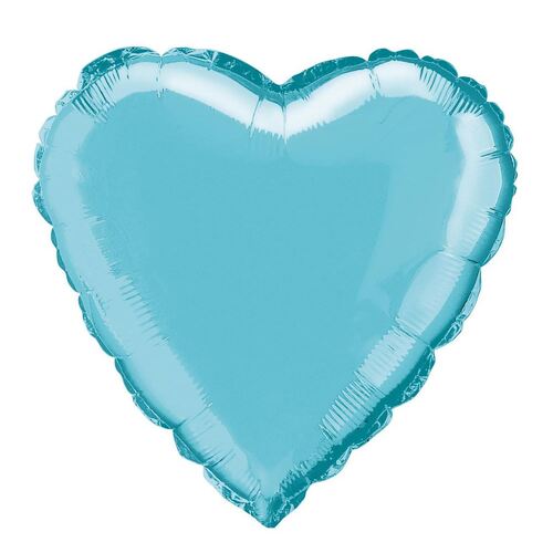 45m Baby Blue Heart  Foil Balloon Packaged