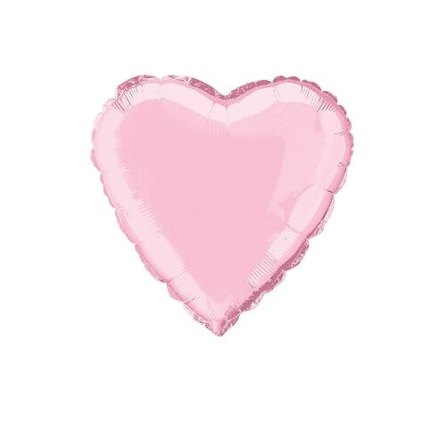 45m Pastel Pink Heart  Foil Balloon Packaged