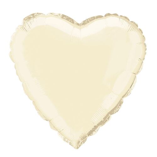 45m Ivory Heart  Foil Balloon Packaged