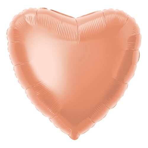 45m Rose Gold Heart Foil Balloon Packaged