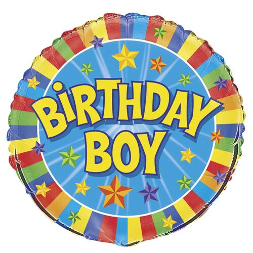 45cm Birthday Boy  Foil Balloon Packaged