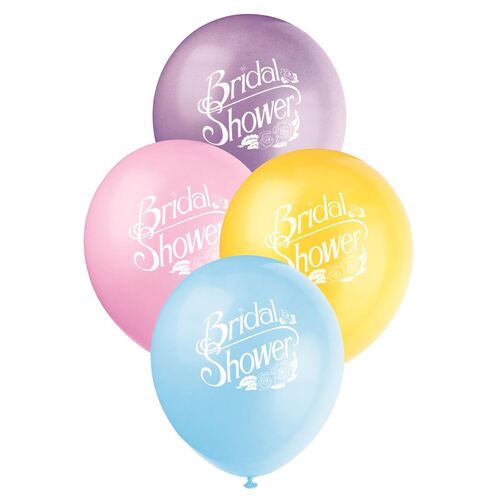 30cm Bridal Shower Printed Balloons 6 Pack
