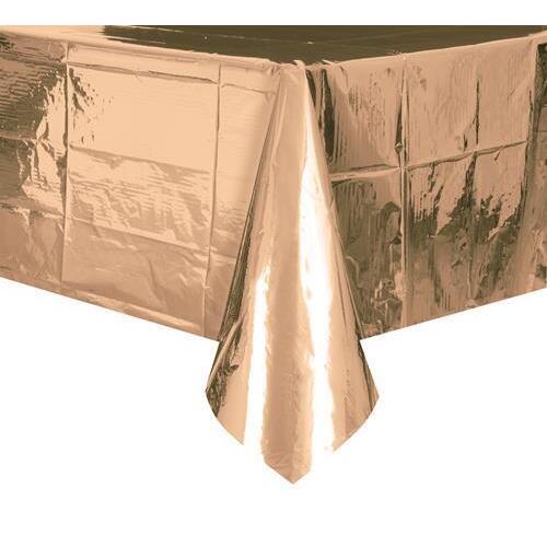 Metallic Soft Rose Gold Plastic Tablecover Rectangle 
