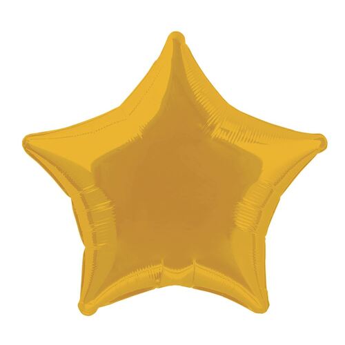 50cm Gold Star Foil Balloon Packaged