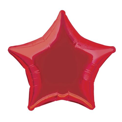 50cm Red Star Foil Balloon Packaged