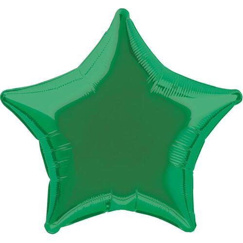 50cm Green Star Foil Balloon Packaged