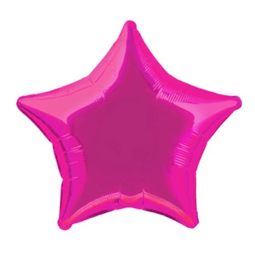50cm Hot Pink Star Foil Balloon Packaged