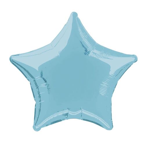 50cm Baby Blue Star Foil Balloon Packaged