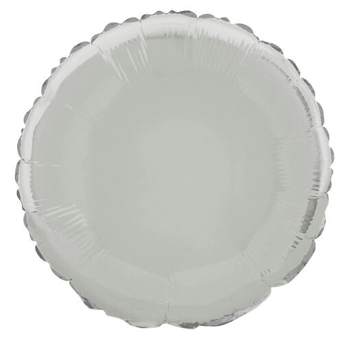 45m Silver Round  Foil Balloon Packaged