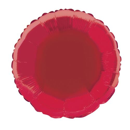 45m Red Round  Foil Balloon Packaged