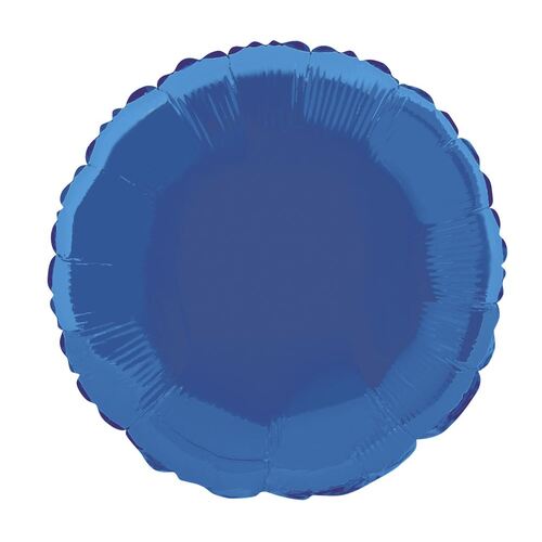 45m Royal Blue Round  Foil Balloon Packaged