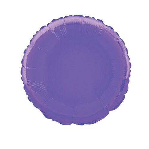 45m Purple Round  Foil Balloon Packaged