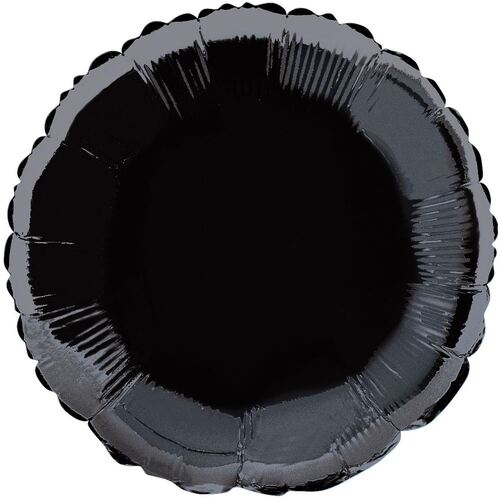 45m Black Round  Foil Balloon Packaged