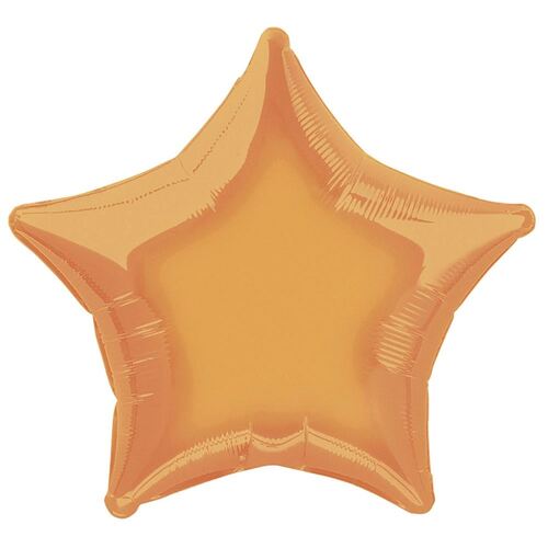 50cm Orange Star Foil Balloon Packaged