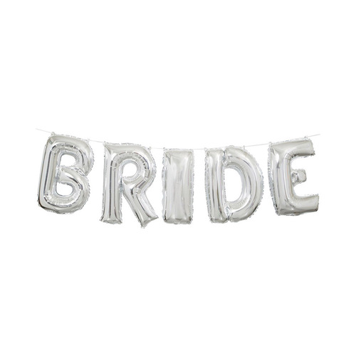 Bride Silver Foil Letter Balloon Kit 35.5cm