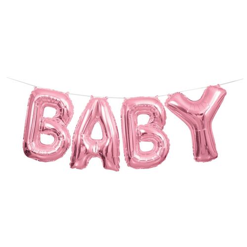 Baby Pink Foil Letter Balloon Kit 35.5cm