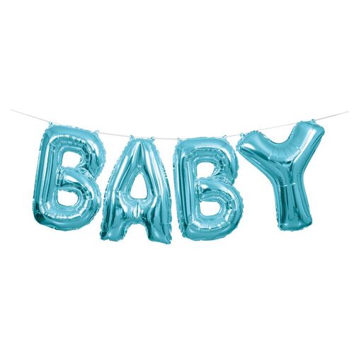 Baby Blue Foil Letter Balloon Kit 35.5cm