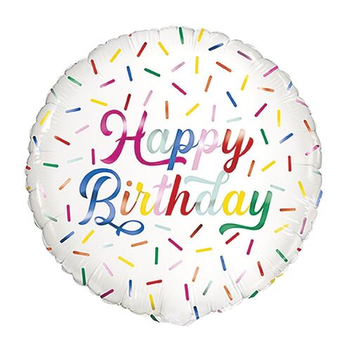 45cm Sprinkle Happy Birthday Foil Balloon