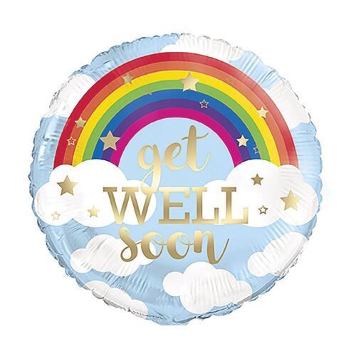 45cm Rainbow Get Well Soon Foil Balloon