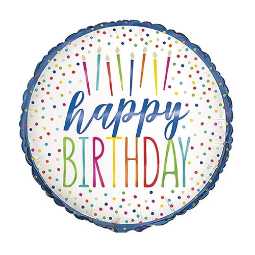45cm Silver Style Happy Birthday Foil Balloon