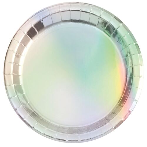 Iridescent Foil Paper Plates 17cm 8 Pack
