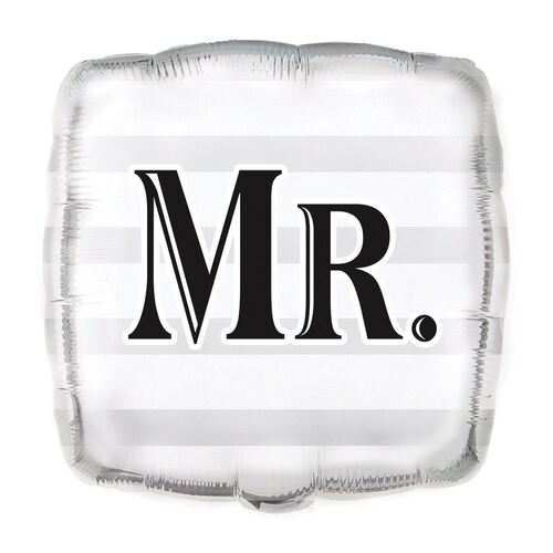 45cm Wedding Mr Square  Foil Balloon Packaged