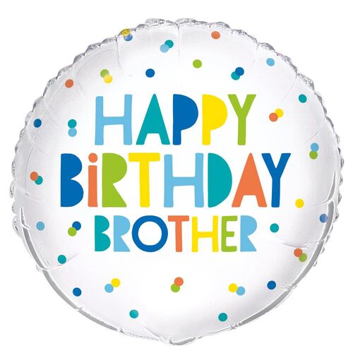 45cm Happy Birthday  Brother Foil Balloon  Packaged