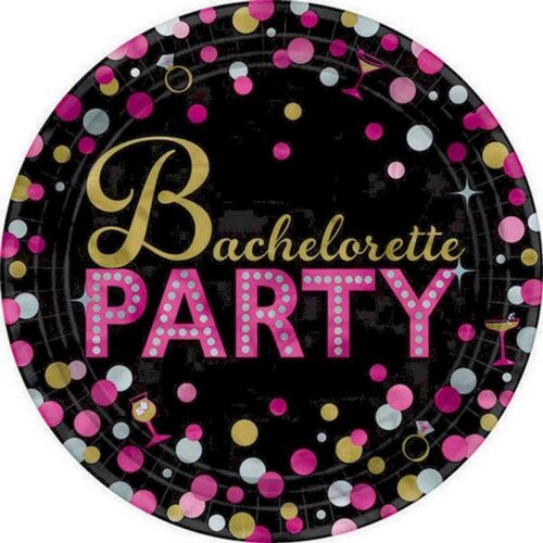 Bachelorette Night Round Plate 17cm 8 Pack