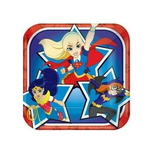 DC Superhero Girls 17cm 8 Pack Square Plate