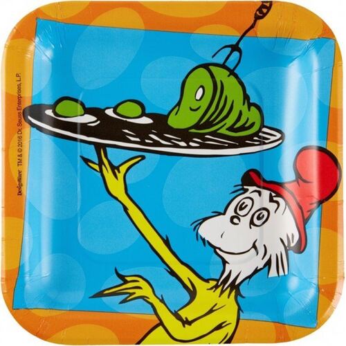 Dr.Seuss 17cm 8 Pack Square Plates