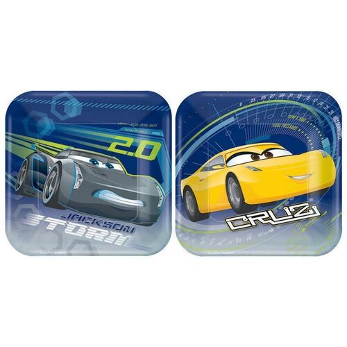 Cars 3 Square Plate 18cm 8 Pack