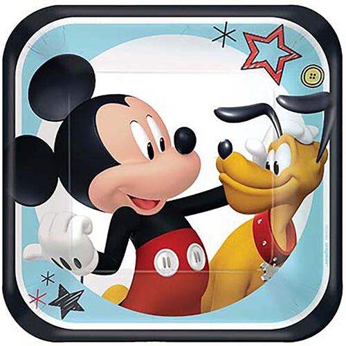 Mickey on the Go 17cm 8 Pack Square Plate