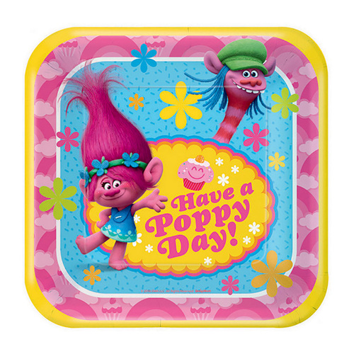 Trolls Square Plates 17cm 8 Pack