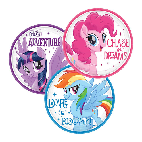 My Little Pony Friendship Adventures Round Assorted Prismatic Plates 17cm 8 Pack