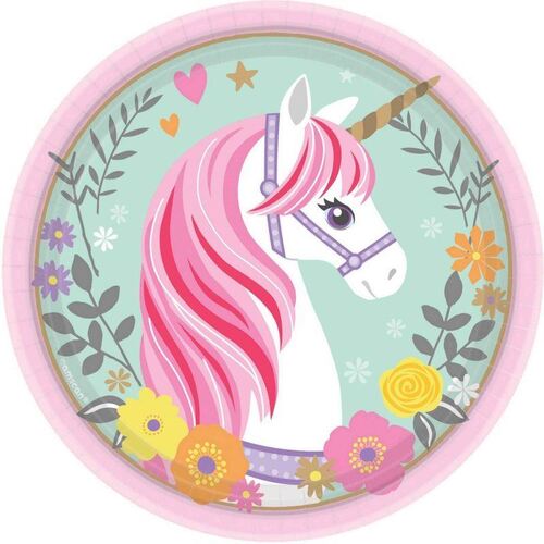 Magical Unicorn  Round Plate 17cm 8 Pack
