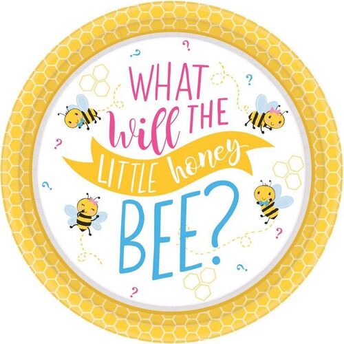 What Will it Bee? 17cm Round Plates 8 Pack